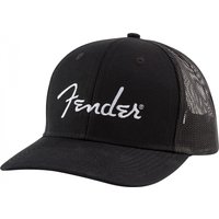 Fender Silver Logo Snapback Hat Black One Size