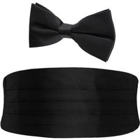 Black Cummerbund & Pre-Tied Bow Tie Set Black Cummerbund & Pre-Tied Bow Tie Set