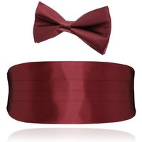 Burgundy Silk Cummerbund & Pre-Tied Bow Tie Set Burgundy Silk Cummerbund & Pre-Tied Bow Tie Set