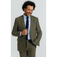 Green Linen Twill Suit Jacket Green Linen Twill Suit Jacket
