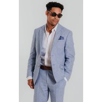 Light Blue Linen Suit Jacket