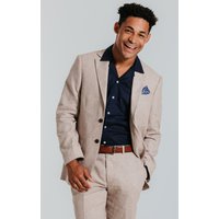 Sand Linen Slim Fit Suit Jacket