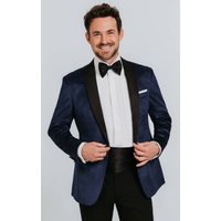 Navy Paisley Velvet Tuxedo Jacket Navy Paisley Velvet Tuxedo Jacket