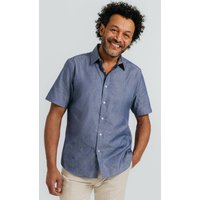Blue Floral Print Short Sleeved Shirt Blue Floral Print Short Sleeved Shirt