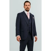 Navy with Pink Check Piece Suit Navy with Pink Check Piece Suit