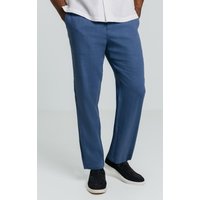 Blue Linen Herringbone Trousers Blue Linen Herringbone Trousers