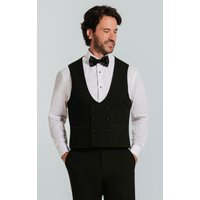 Black Double Breasted Tuxedo Waistcoat