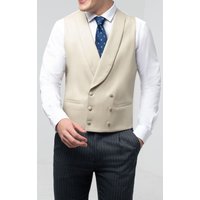 GoldBuff Double Breasted Shawl Lapel Morning Suit Waistcoat