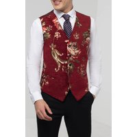 Red Floral Brocade Waistcoat Red Floral Brocade Waistcoat