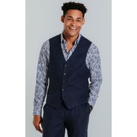 Navy Linen Waistcoat Navy Linen Waistcoat
