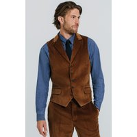 Mid Brown Corduroy Waistcoat with Notch Lapel Mid Brown Corduroy Waistcoat with Notch Lapel