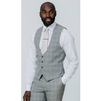 Grey with Tan Check Waistcoat