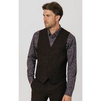 Burgundy Donegal Tweed Waistcoat