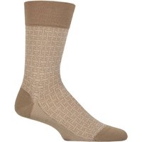 Mens Pair Falke Sensitive London Cotton Patterned Left and Right Socks With Comfort Cuff Sesame .- Mens Mens Pair Falke Sensitive London Cotton Patterned Left and Right Socks With Comfort Cuff Sesame .- Mens