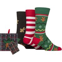 Mens Pair SOCKSHOP Wildfeet Cotton Christmas Socks in Tartan Gift Box Gingerbread Men – Mens Mens Pair SOCKSHOP Wildfeet Cotton Christmas Socks in Tartan Gift Box Gingerbread Men – Mens