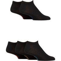 Mens Pair SOCKSHOP Regenerated Eco-Cotton Plain Trainer Socks Black –