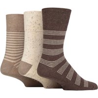 Mens Pair SOCKSHOP Gentle Grip Cotton Holiday Socks Mid Brown Cream Stripe – Mens Pair SOCKSHOP Gentle Grip Cotton Holiday Socks Mid Brown Cream Stripe –