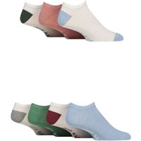 Mens Pair Jeff Banks Recycled Cotton Patterned Trainer Socks Heel & Toe White Assorted – Mens
