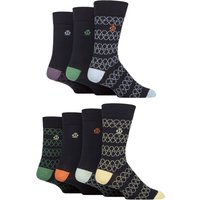 Mens Pair Jeff Banks Recycled Cotton Patterned Socks Hexagon Navy –