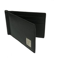 Versace Men&#;s Sliver Metal Medusa Half Face Black Cross Pattern Leather Card Holder with Metal Detail Versace Men&#;s Sliver Metal Medusa Half Face Black Cross Pattern Leather Card Holder with Metal Detail