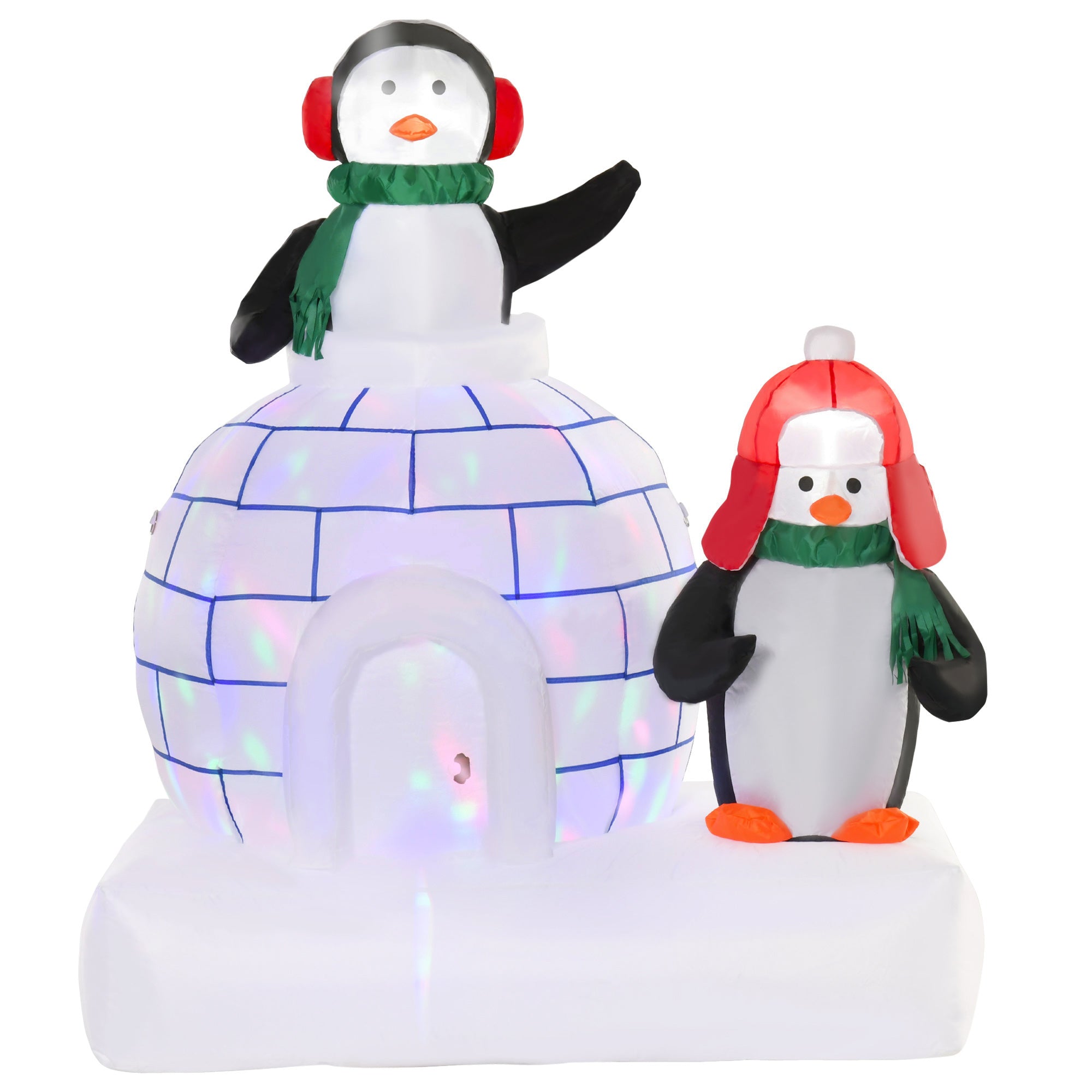 MCL ft Christmas Inflatable Two Penguins Wearing a Scarf with Ice House Blow Up Decor Home Indoors with Built-in LED Lights Outdoor Toys in Lawn MCL ft Christmas Inflatable Two Penguins Wearing a Scarf with Ice House Blow Up Decor Home Indoors with Built-in LED Lights Outdoor Toys in Lawn