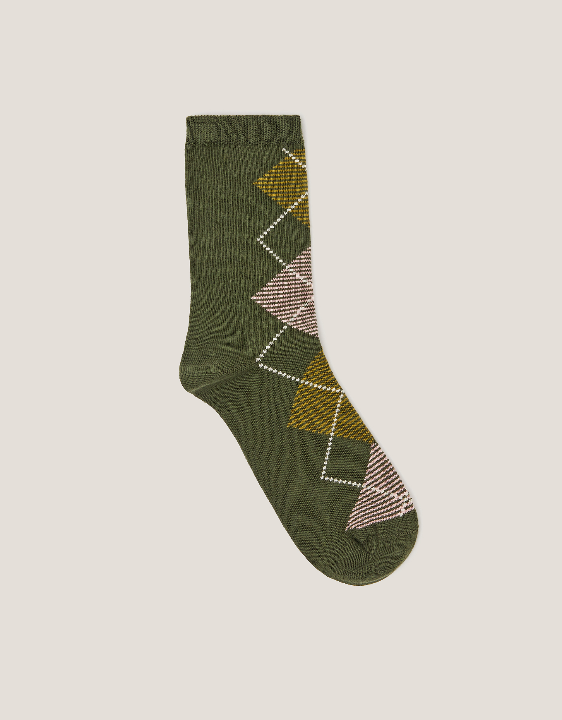 Argyle Print Socks Green