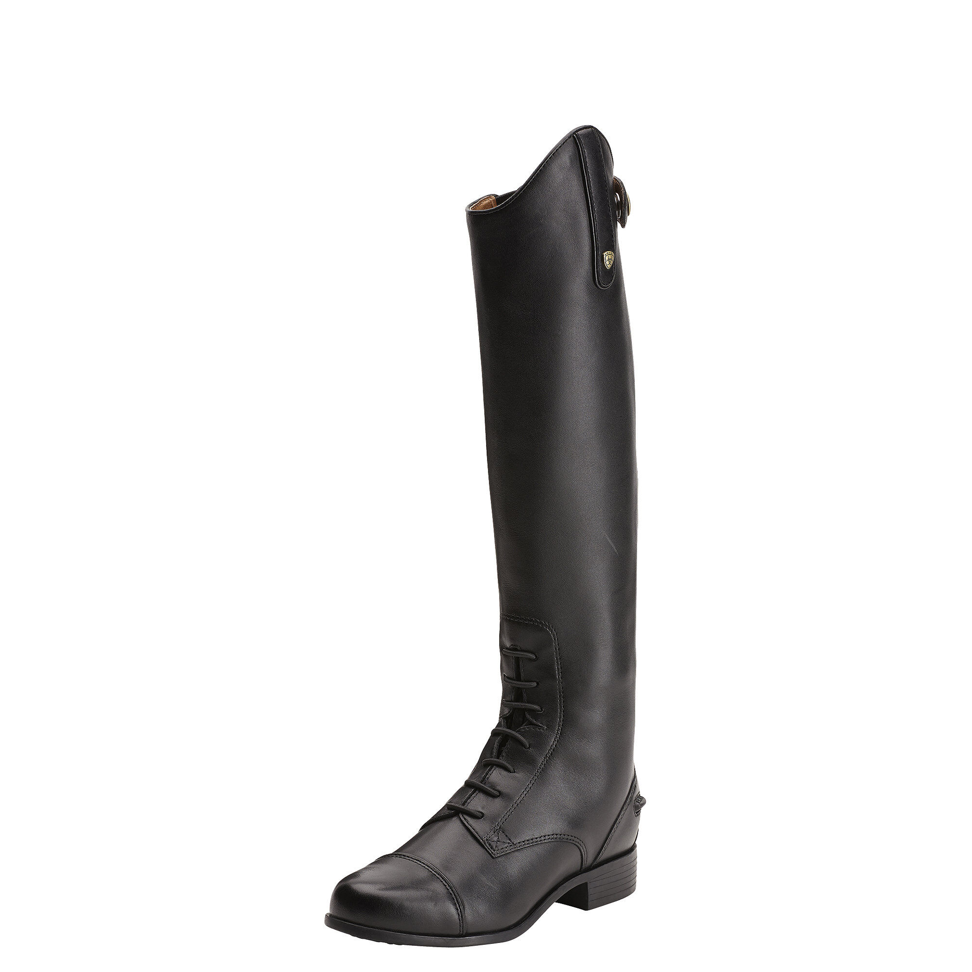 Kid’s Heritage Contour Field Zip Tall Riding Boots in Black Leather, B Medium Width, Slim Calf, Size , by Ariat