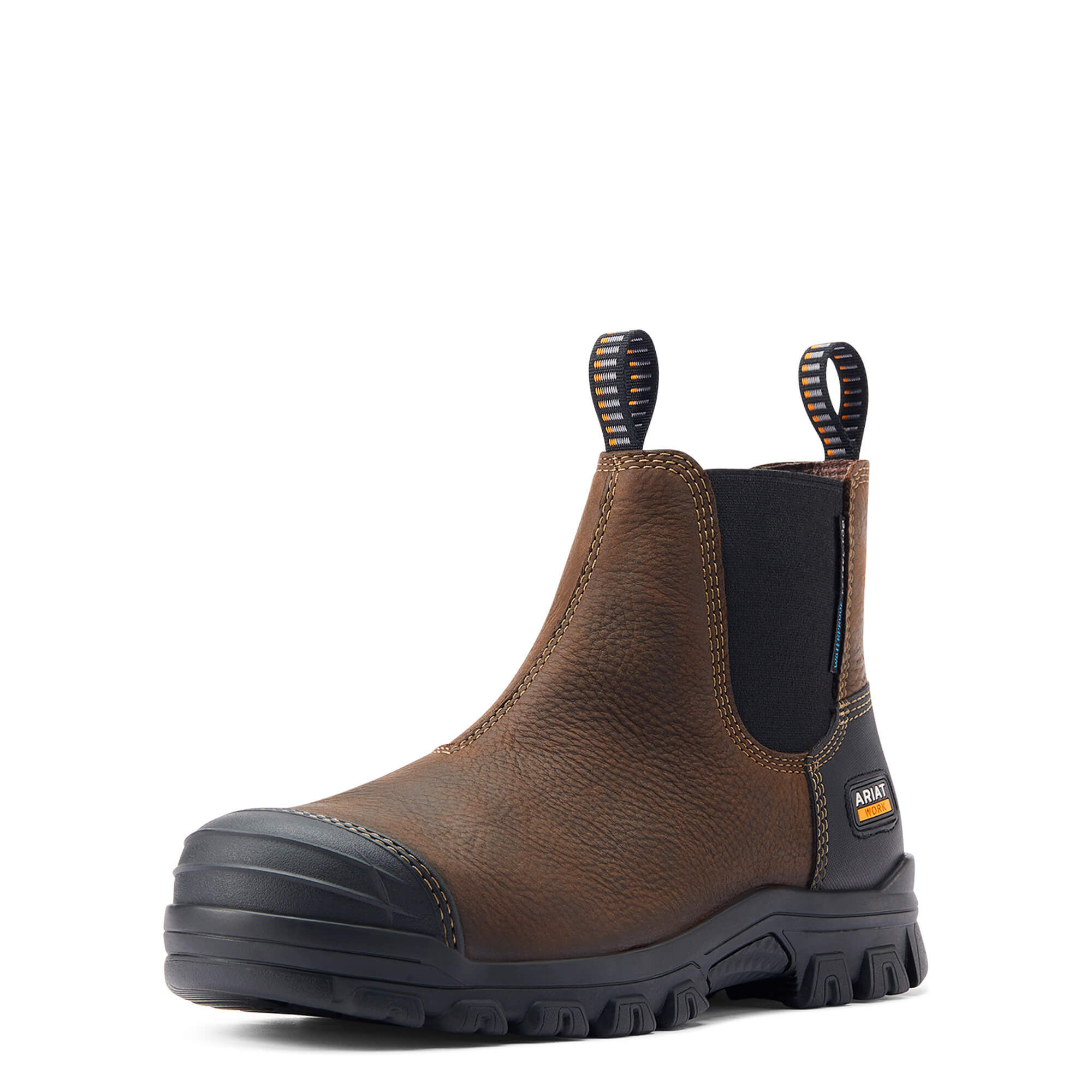 Men’s Treadfast Chelsea Waterproof Steel Toe Work Boots in Dark Brown, D Medium Width, Size , by Ariat
