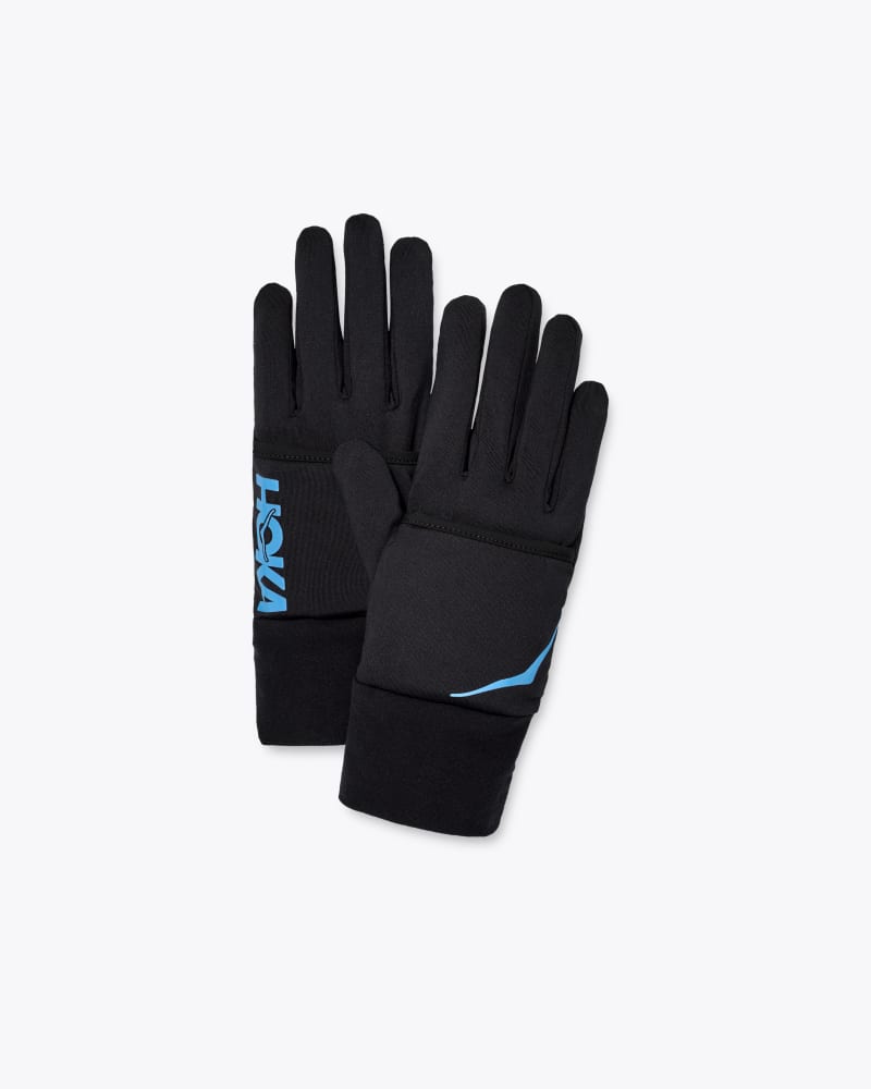 HOKA ColdSnap Fleece Gloves in Black, Size Small