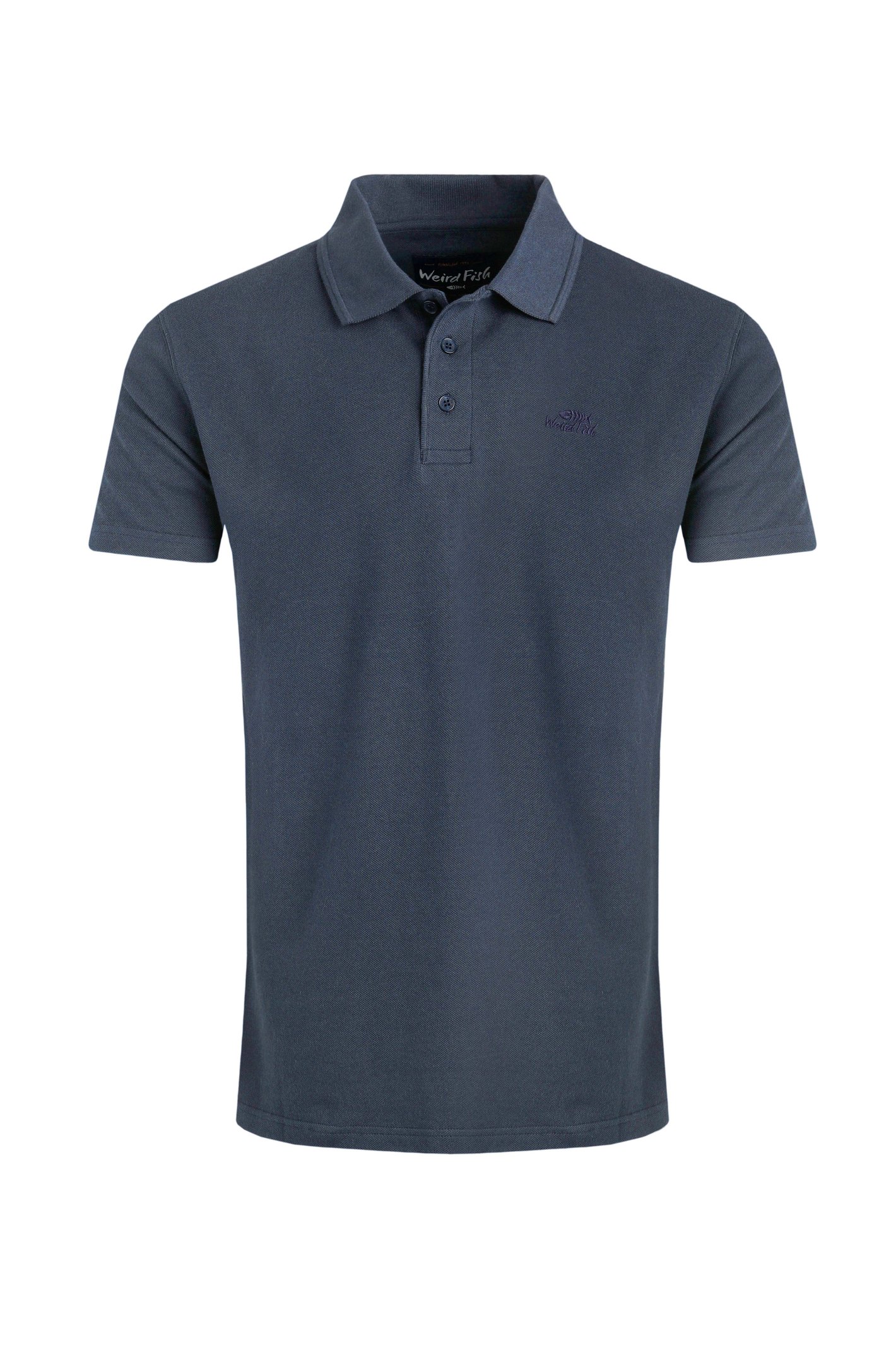 Weird Fish Giles Pique Polo Shirt Navy Size
