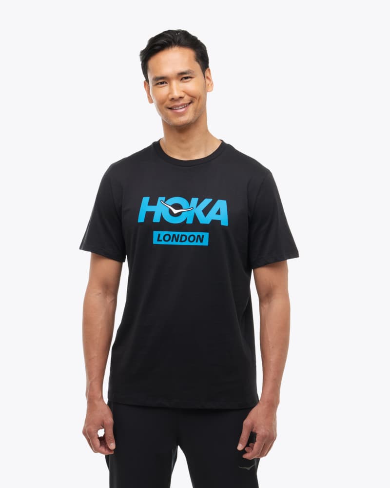 HOKA Men’s London City Shirt in Black, Size Large