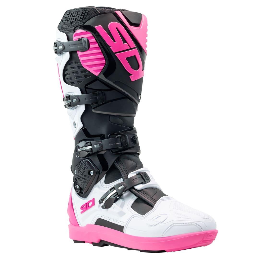 Sidi Crossfire SRS CE Boots Black White Pink – .