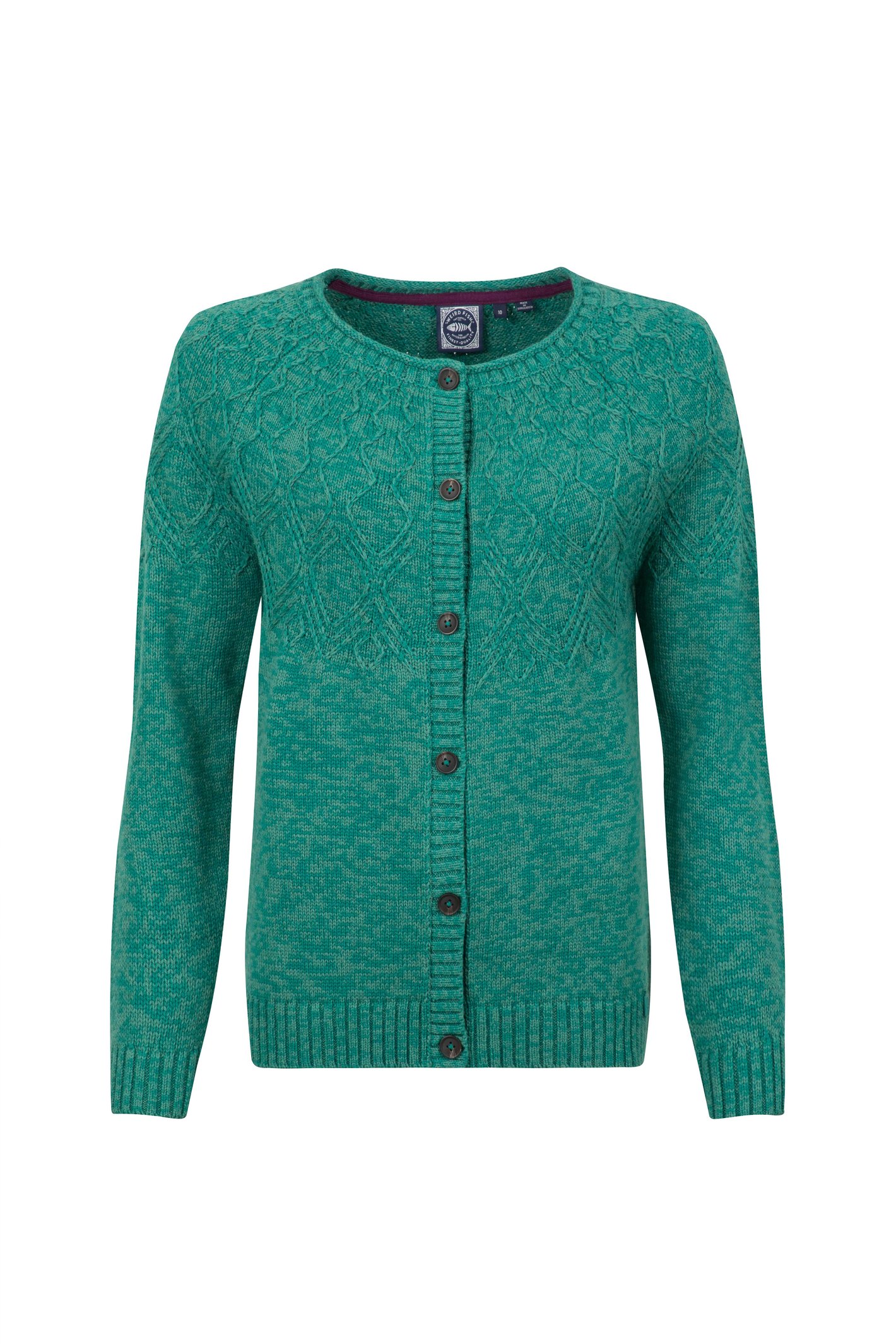 Weird Fish Caballo Eco Outfitter Cardigan Green Ivy Size