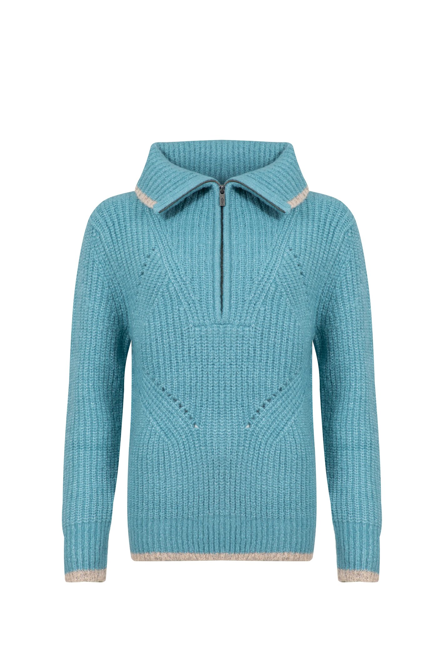 Weird Fish Reza Zip Knitted Jumper Smoked Blue Size