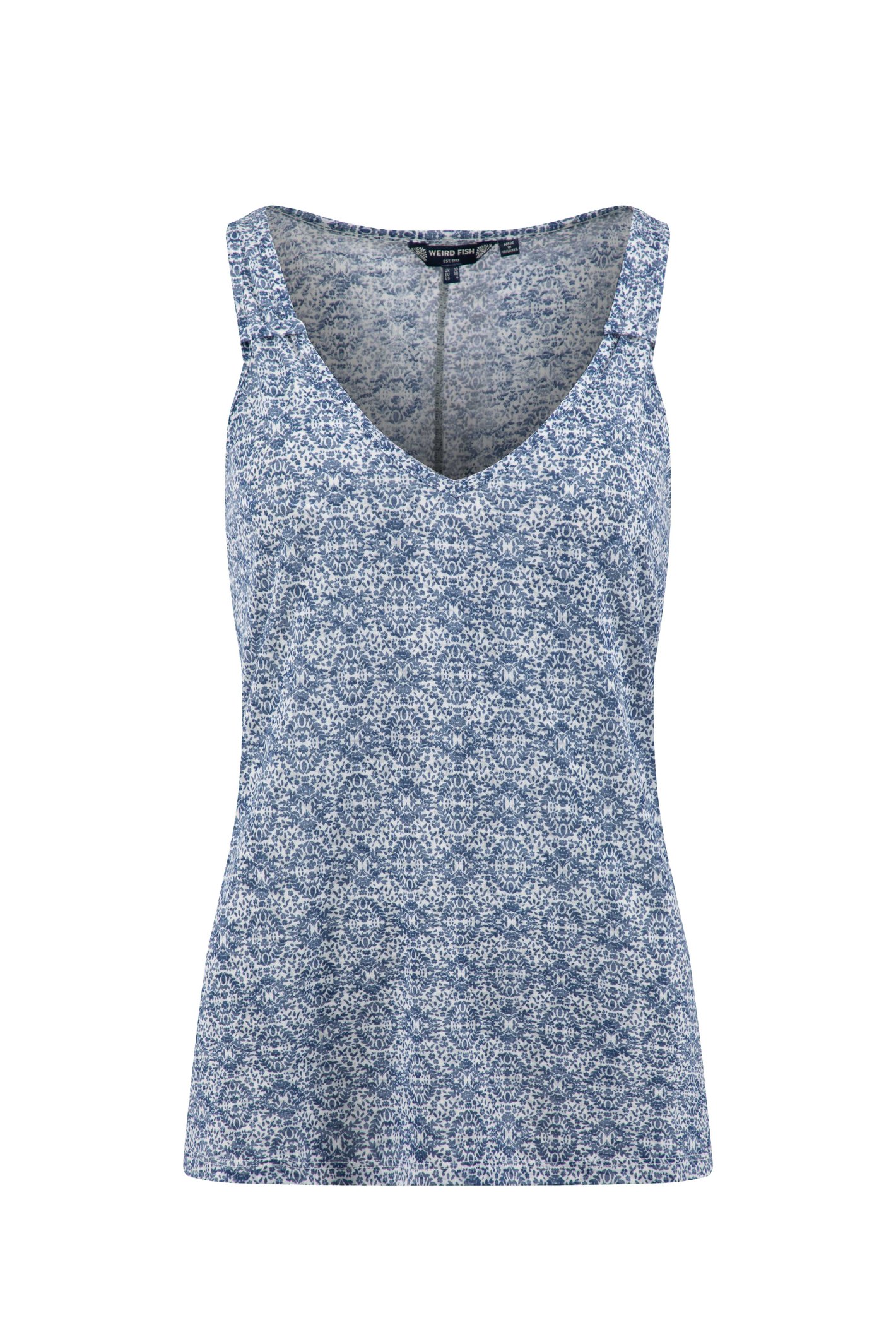 Weird Fish Aliana Burnout Vest Faded Blue Size