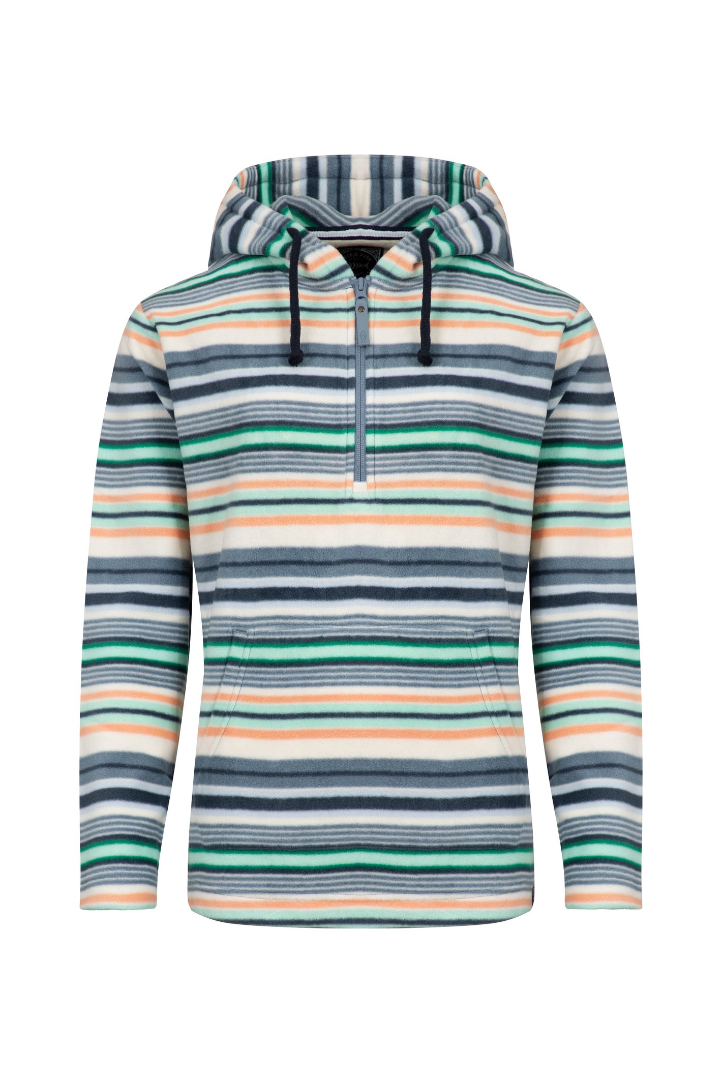 Weird Fish Lana Zip Printed Micro Fleece Hoodie Light Cream Size