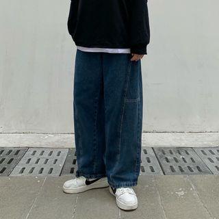 Washed Tapered Jeans Blue