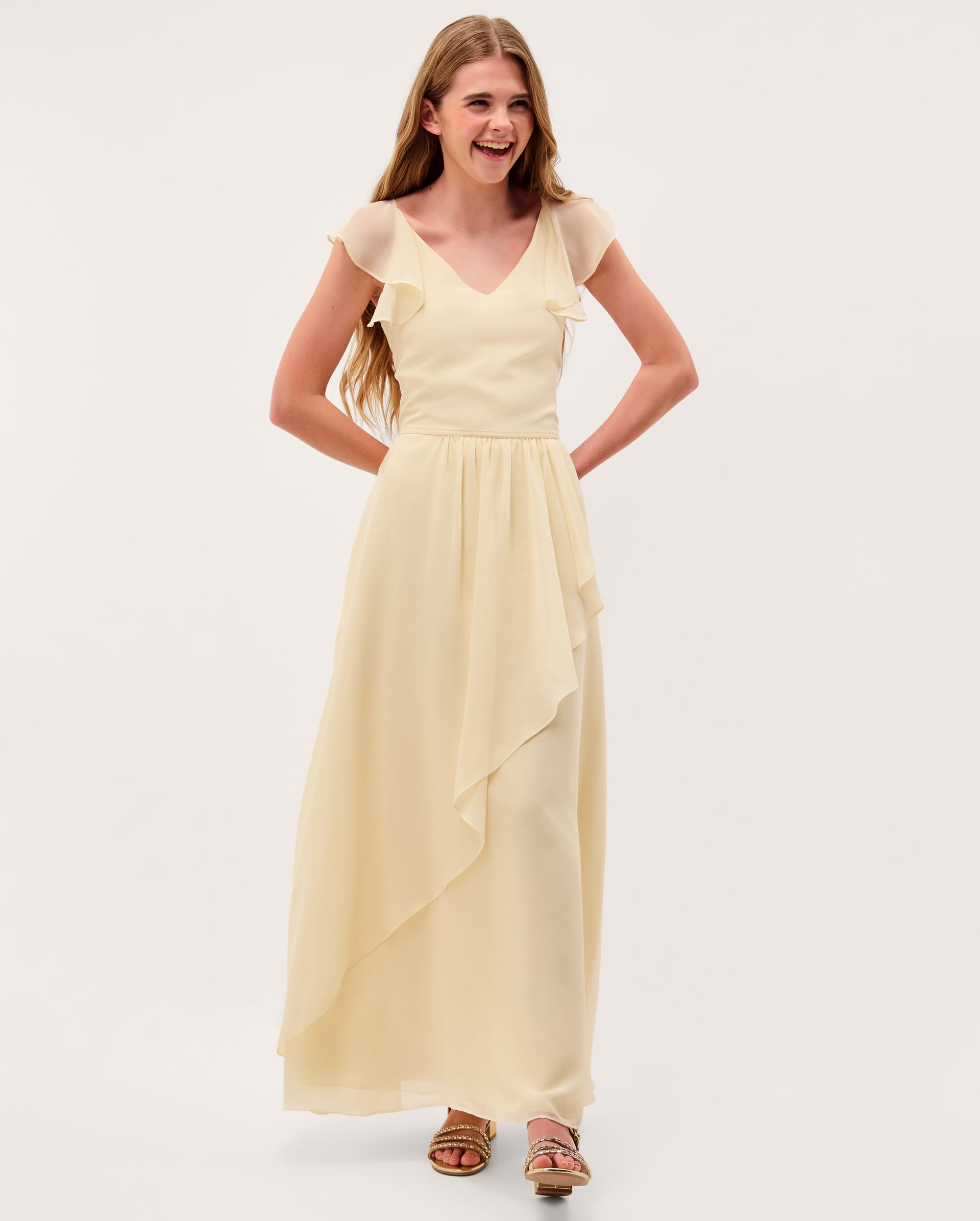Indi Tie-Back Prom Dress Yellow