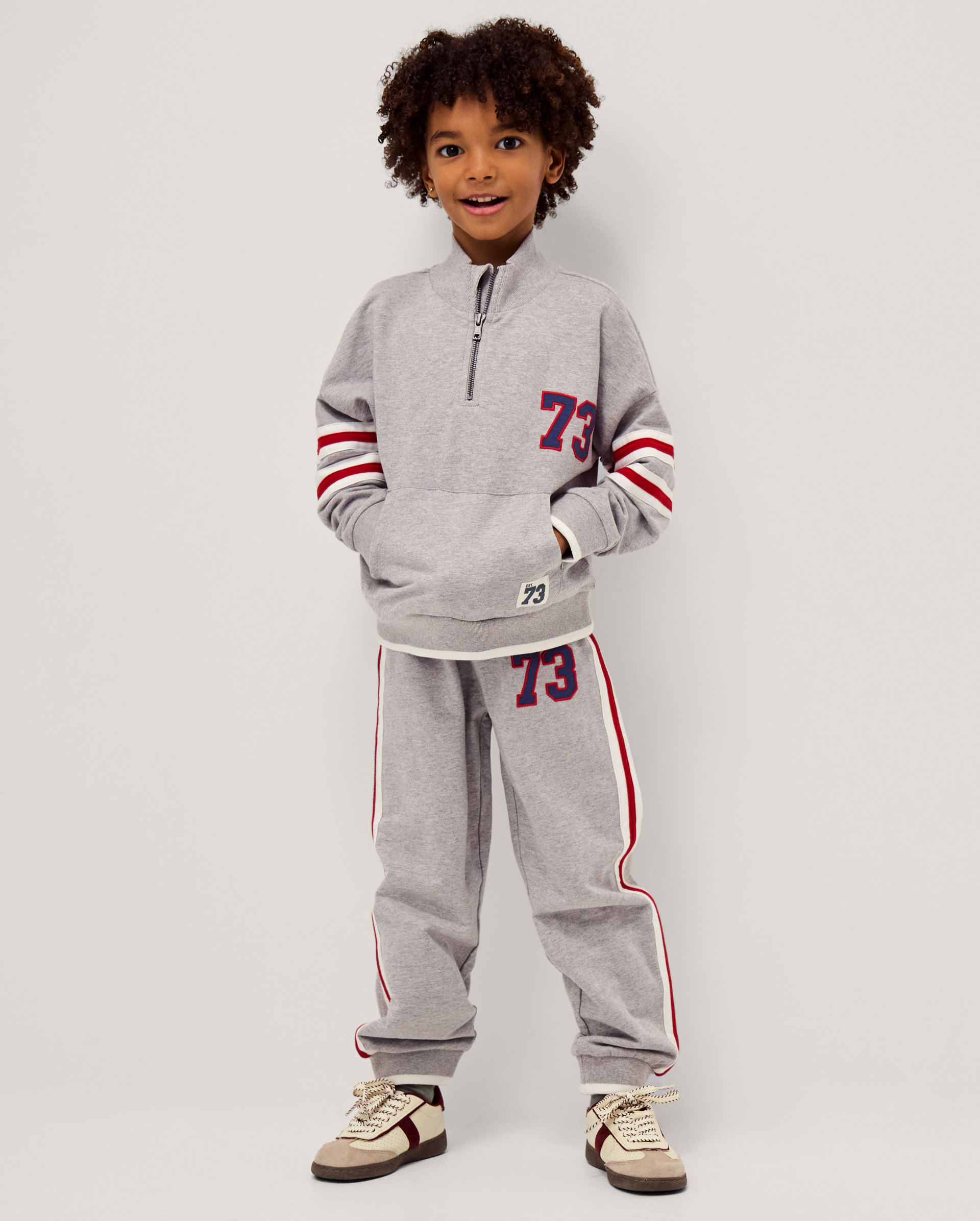 Half Zip Sweatshirt & Joggers Set Grey
