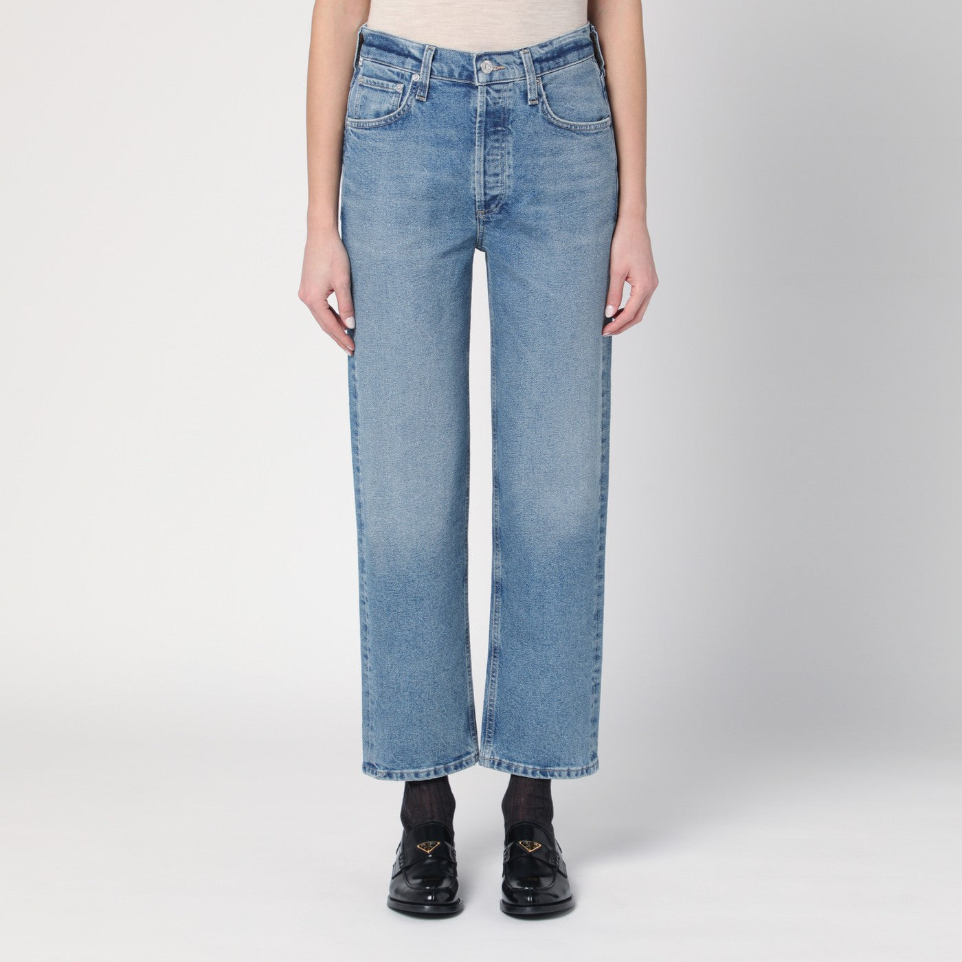 Light blue washed jeans