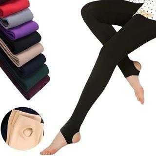 Fleece-Lined Tights Stirrup – Fleece Lining – Wine Red