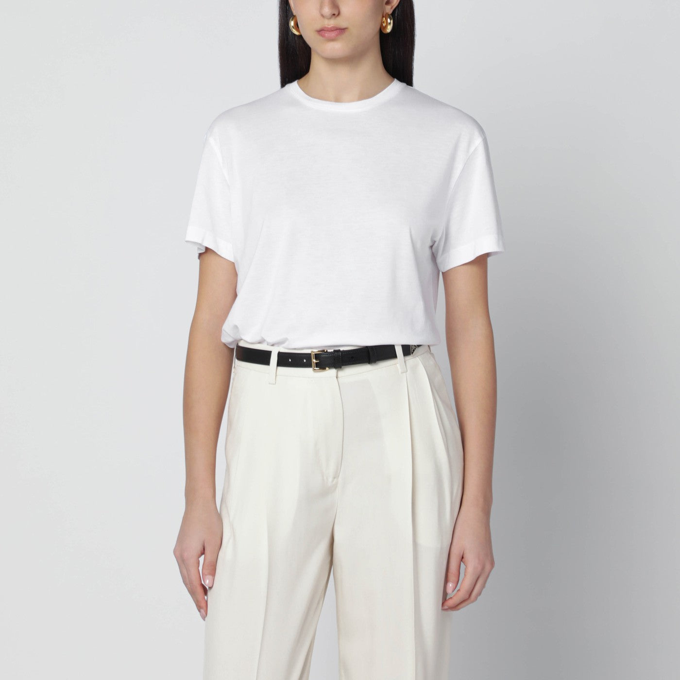 White organic cotton-blend shirt