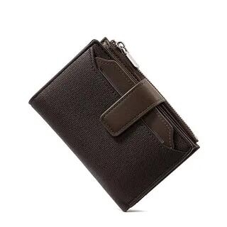 Plain Faux Leather Wallet Coffee