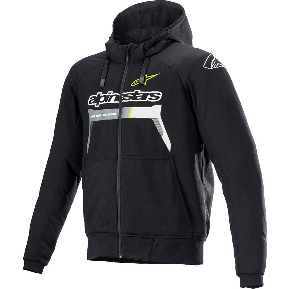 Alpinestars Chrome Ignition Motorcycle Hoodie – Black Yellow Fluo ” |