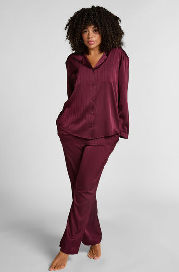 Hunkemöller Satin Pinstripe Trousers Purple