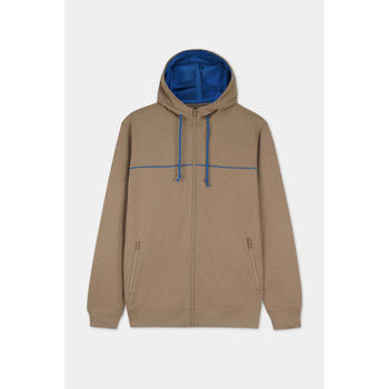 Enorsia Heavy Jersey Zip Through Hoodie men’s Hoodies in Kaki