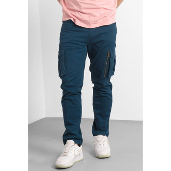 Enorsia Zip Details Cargo Trouser men’s Trousers in Blue