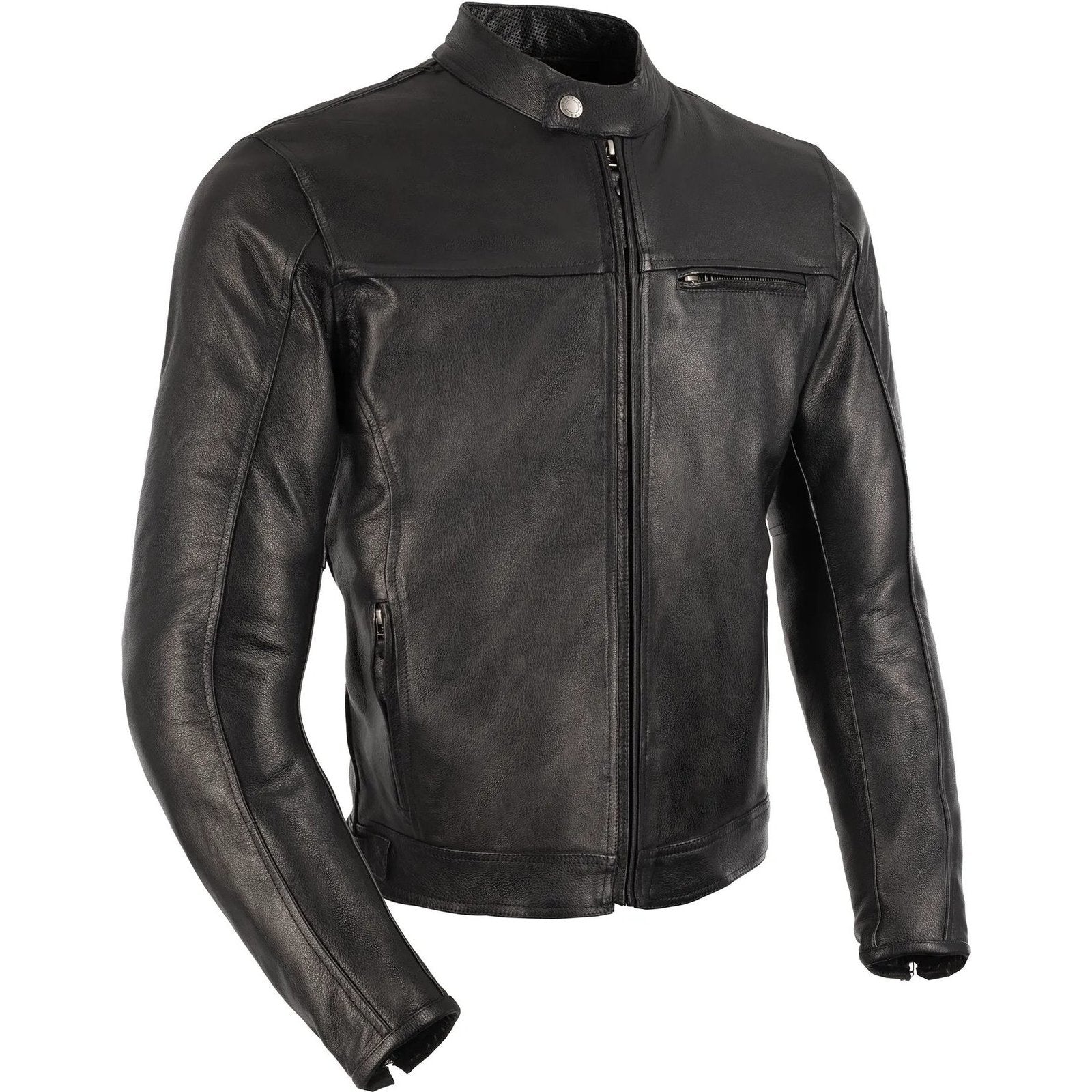 Oxford Walton . Leather Motorcycle Jacket – Black –