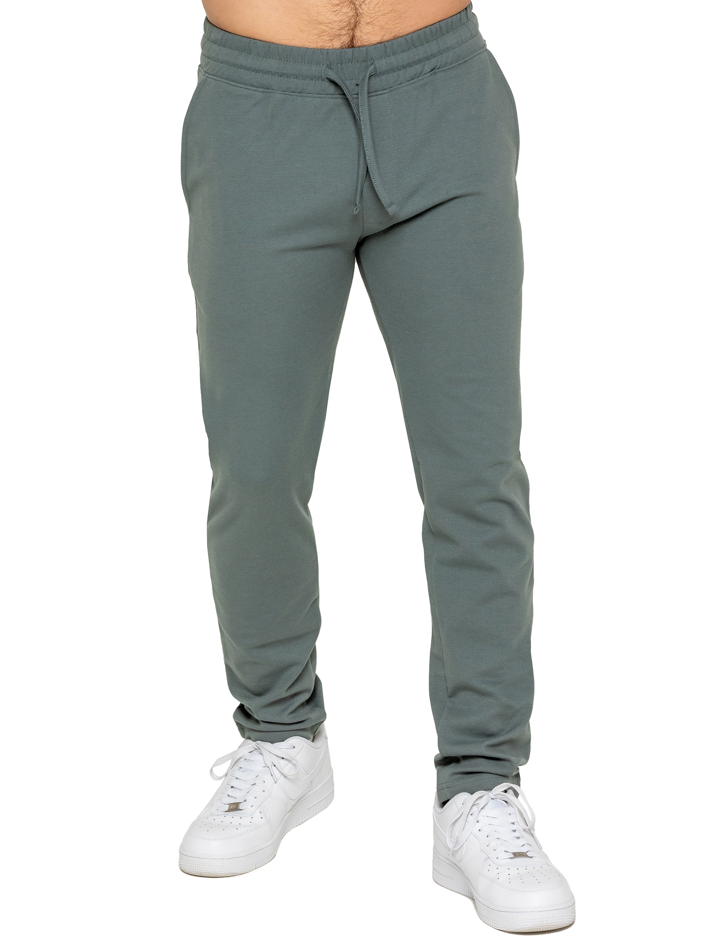 Smart Stretch Mens Joggers – Black Elastic Waistband with Adjustable Drawstring & Premium Stretch Fabric for All Seasons Comfort – Sage Short