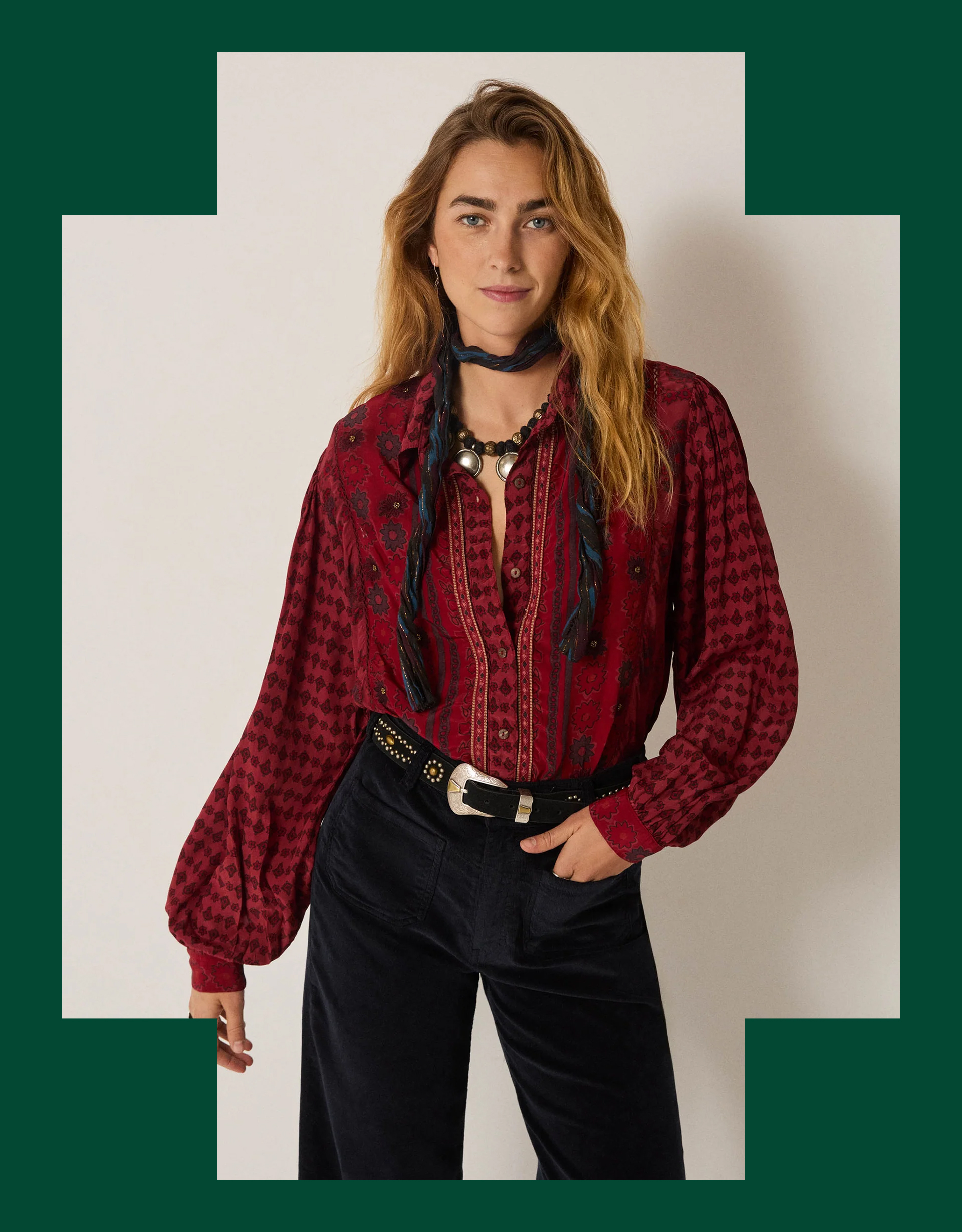 Maison Hotel Emilie Floral Shirt Red